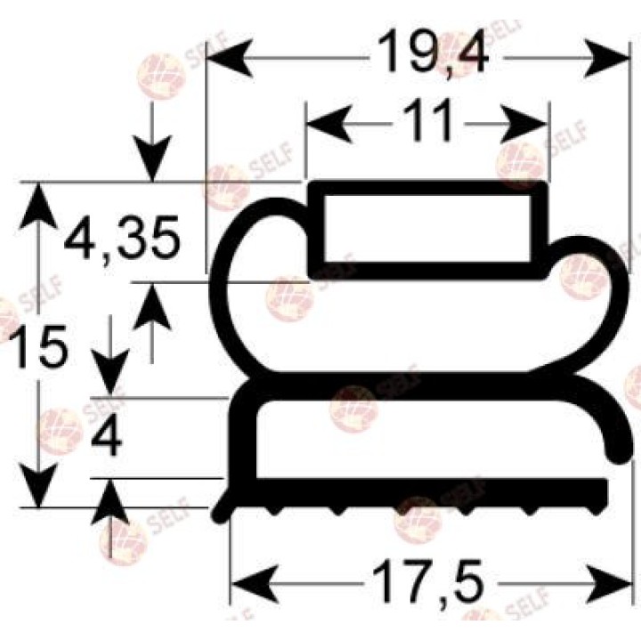 Soğutma contası profili 9207 W 387mm L 495mm dış boyut - 1682805 | Self Endüstriyel Yedek Parça