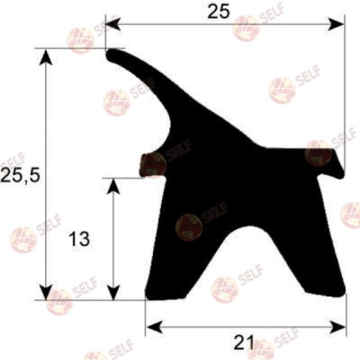 kapı contası profili 2402 Genişlik 555 mm Uzunluk 395 mm tıpa boyutu 4 parçalı - 3220374 | Self Endüstriyel Yedek Parça