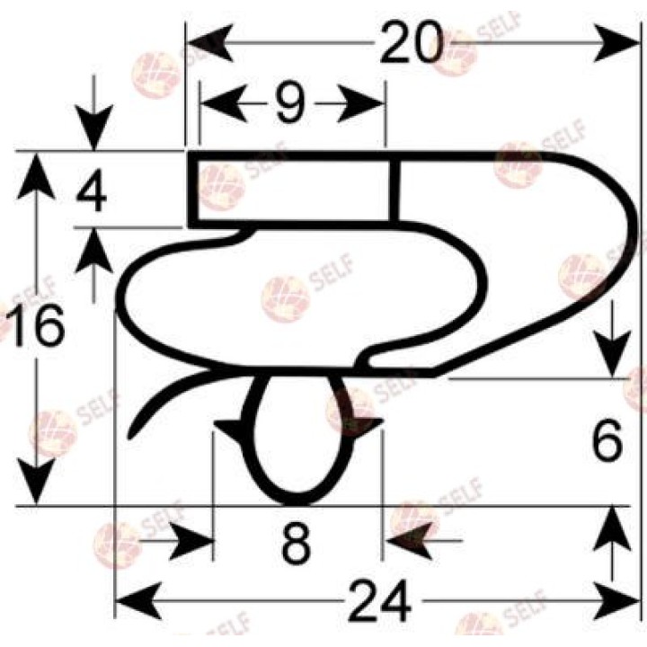 soğutucu contası, profil 9150, uzunluk 1640 mm, genişlik 568 mm, kama ölçüsüne göre - 1683390 | Self Endüstriyel Yedek Parça