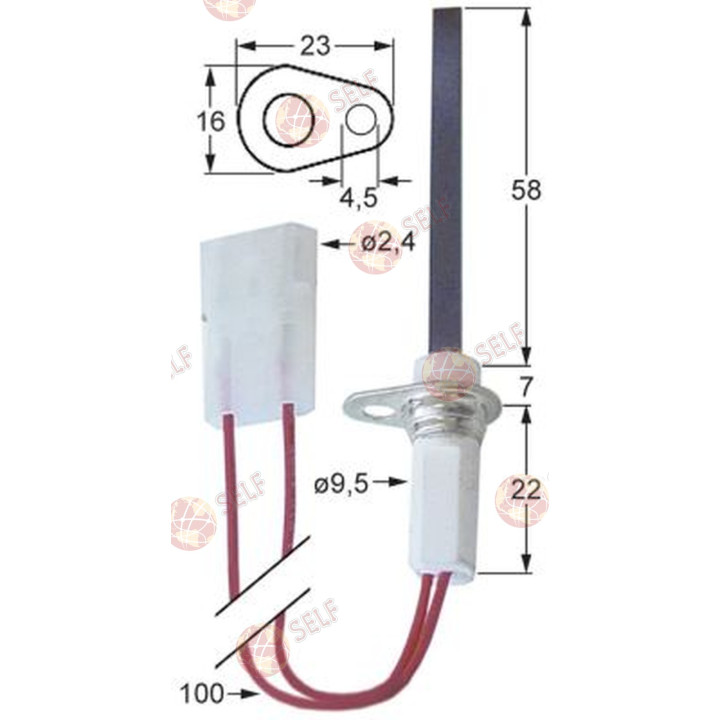kızdırma bujisi flanş uzunluğu 23 mm flanş genişliği 16 mm - 1140079 | Self Endüstriyel Yedek Parça