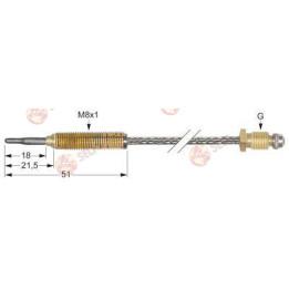 مزدوج حراري M8x1 بطول 320 مم، وصلة M8x1 - 10120088 | Self Endüstriyel