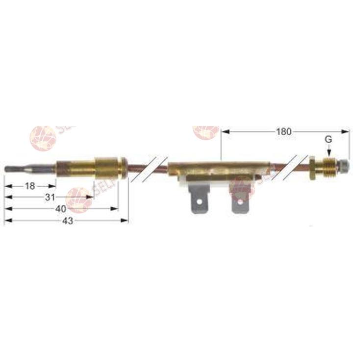 زوج حراري مزود بمقاطع M9x1 بطول 850 مم، وصلة أنثوية بقطر 6.3 مم - 10120136 | Self Endüstriyel