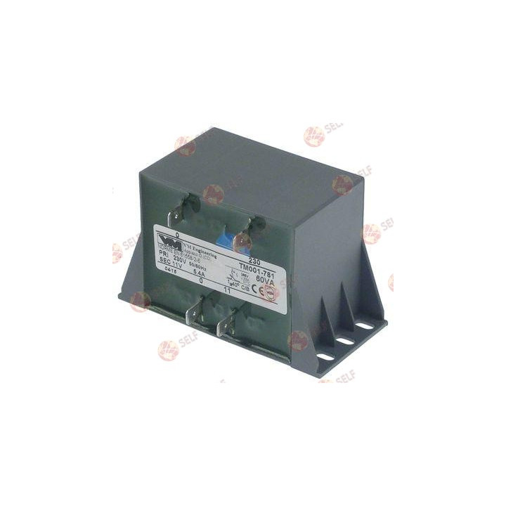 transformatör birincil 230VAC ikincil 11VAC 60Va ikincil 5,4A y 60 mm u 70 mm g 95 mm - 5000143 | Self Endüstriyel Yedek Parça