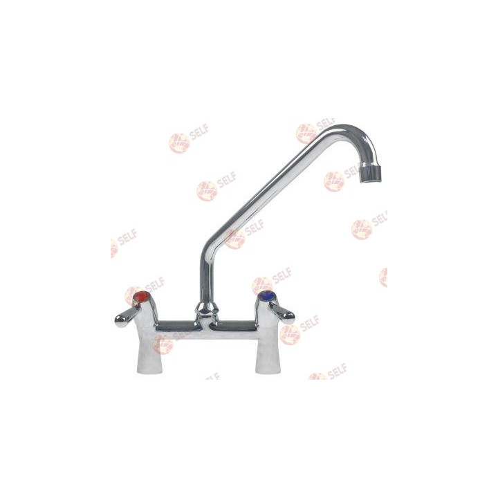 köprü tipi mikser musluk, seramik musluk başlığı, 1/2", 90°, musluk ağzı uzunluğu 200 mm, musluk ağzı yüksekliği 205 mm - 154291