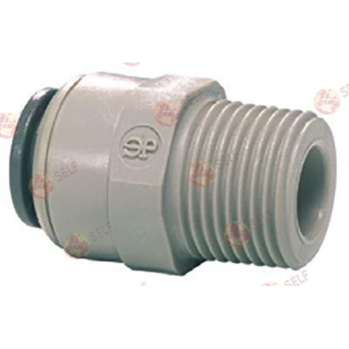 John Guest itmeli bağlantı parçası, düz dişli, 1/4" NPTF boru bağlantısı, 3/8" - 1360558 | Self Endüstriyel Yedek Parça