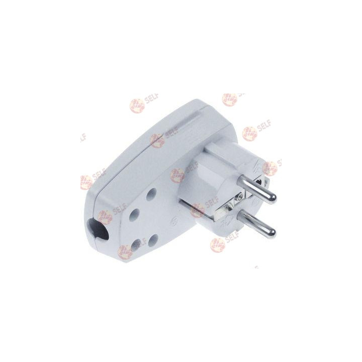 CEE7/7 tip E+F açılı fiş, 3 kutuplu kontaklar P+N+E, maks. 16 A, maks. 250 V, anahtarlı, termoplastik - 4522340 | Self Endüstriy