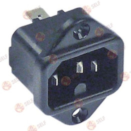 orta sıcaklık cihazları için güç konektörü c16 10A 250V erkek 6,3 mm termoplastik - 9360164 | Self Endüstriyel Yedek Parça