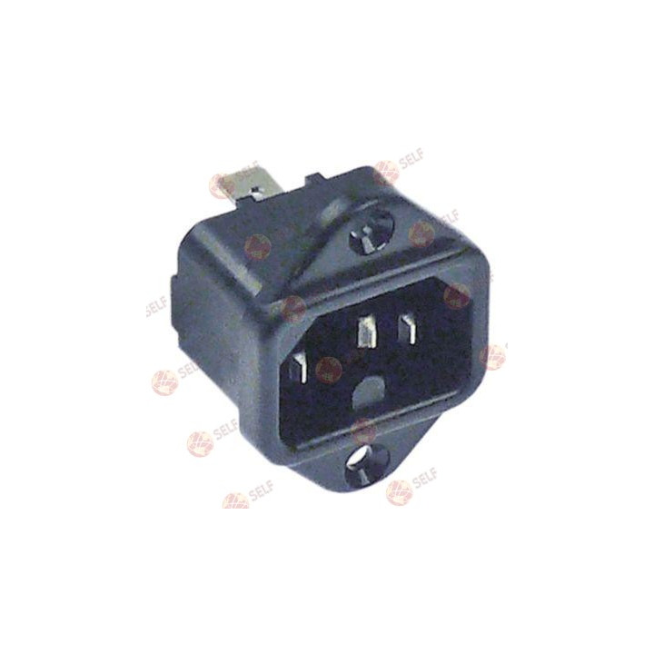 orta sıcaklık cihazları için güç konektörü c16 10A 250V erkek 6,3 mm termoplastik - 9360164 | Self Endüstriyel Yedek Parça