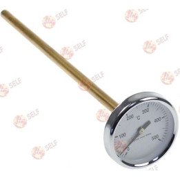 thermometer ø 63,6mm mounting ø 9mm t.max. 500°C 0 up to +500°C probe ø 9mm probe L 300mm - 2960456 | Self Endüstriyel Spare Par