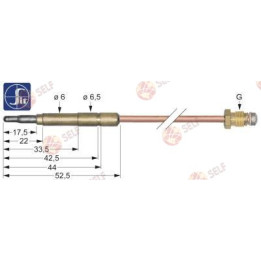 termokupl SIT M9x1 L 400 mm fiş bağlantısı ø6,0(6,5) mm - 10120221 | Self Endüstriyel Yedek Parça
