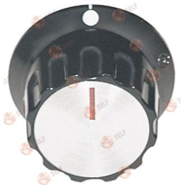 knob switch zero mark ø 45mm shaft ø 6x4.6mm shaft flat lower black - 4520044 | Self Endüstriyel Spare Part