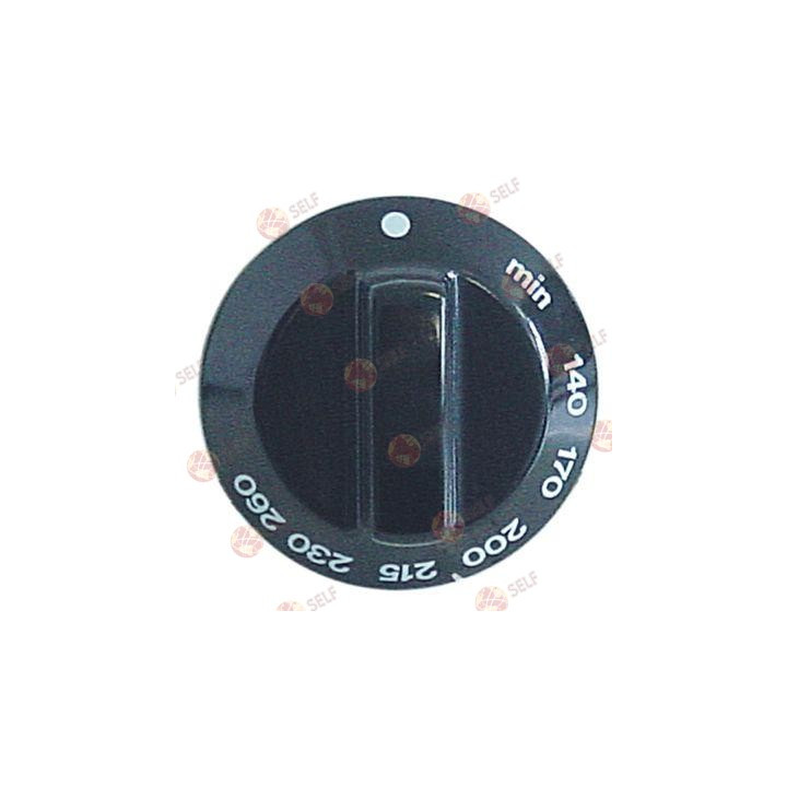 düğme gaz termostatı t.maks. 260°C ø 60 mm mil ø 8x6,5 mm mil düz alt siyah - 4920383 | Self Endüstriyel Yedek Parça
