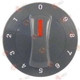 knob energy regulator 1-9 ø 71mm shaft ø 6x4.6mm shaft flat upper black - 2320054 | Self Endüstriyel Spare Part