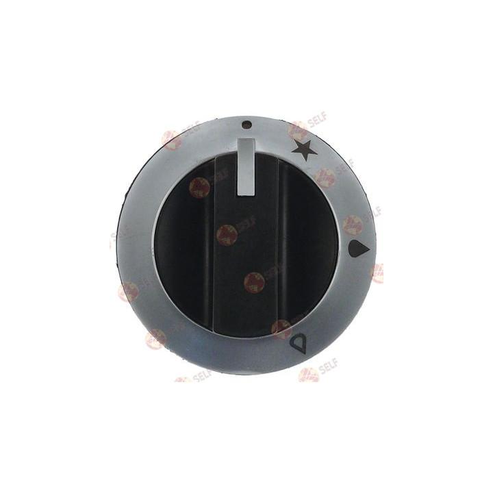 ateşleme alevli gaz vanası topuzu ø 75 mm şaft ø 8x6 mm siyah/gümüş - 1140600 | Self Endüstriyel Yedek Parça