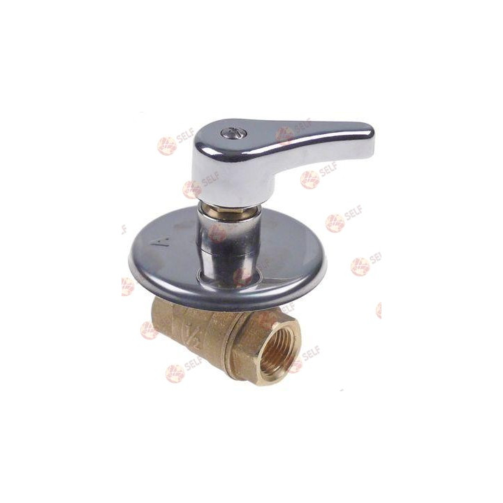 küresel vana bağlantısı 1/2" 1/2" kulplu toplam uzunluk 55 mm montaj konumu herhangi bir konum pirinç L 55 mm - 3620022 | Self E