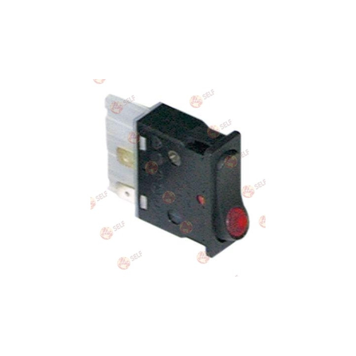 basmalı anahtar montaj ölçüleri 34,2x12,6 mm kırmızı 2NO 250V 16A ışıklı - 4520546 | Self Endüstriyel Yedek Parça