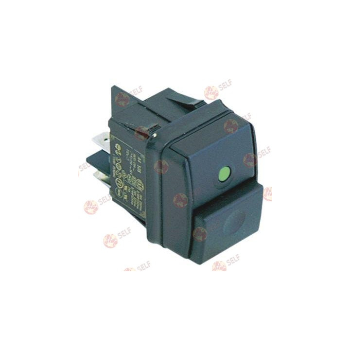 basmalı anahtar montaj ölçüleri 30x22 mm yeşil 2NO 250 V 12 A bağlantı erkek faston 6,3 mm - 4520579 | Self Endüstriyel Yedek Pa