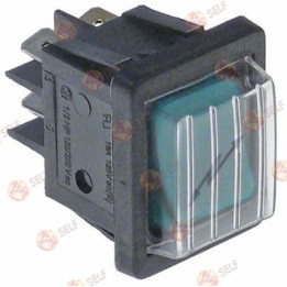 rocker switch mounting measurements 30x22mm green 2NO 250V 16A illuminated flash - 4520692 | Self Endüstriyel Spare Part