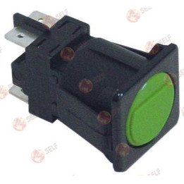 basmalı anahtar montaj ölçüleri 28,5x28,5 mm yeşil 2NO 250 V 16 A bağlantı erkek faston 6,3 mm - 4521035 | Self Endüstriyel Yede