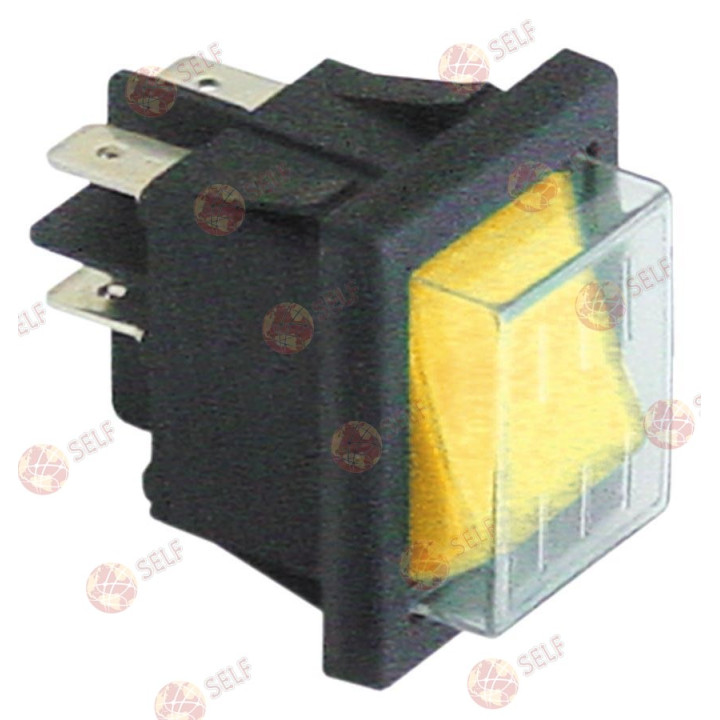 basmalı anahtar montaj ölçüleri 30x22 mm turuncu 2NO 250V 16A 0-1 bağlantı erkek faston 6,3 mm - 4521039 | Self Endüstriyel Yede