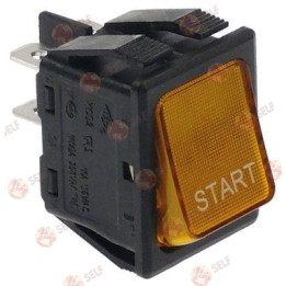 momentary rocker switch mounting measurements 30x22mm orange 2NO 250V 16A - 4521300 | Self Endüstriyel Spare Part