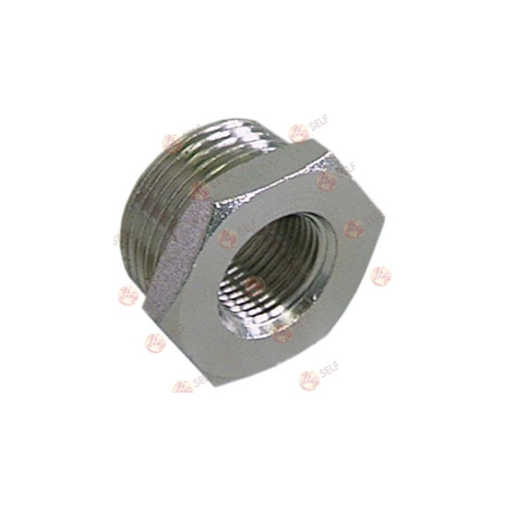 redüksiyon 1/2" - 1/4" toplam uzunluk 15,5 mm ws24 nikel kaplı pirinç - 9880010 | Self Endüstriyel Yedek Parça