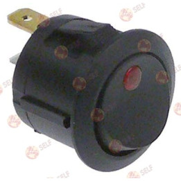 rocker switch mounting diameter 20mm 250V 10A 1no male connection 4,8mm round red - 4521657 | Self Endüstriyel Spare Part
