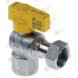 IT 1/2" L 55 mm'lik emniyet kollu bilyalı vana, açılı, G 28 mm Y 73 mm, kol ø 23 mm, kanatlı kol - 2640321 | Self Endüstriyel Ye