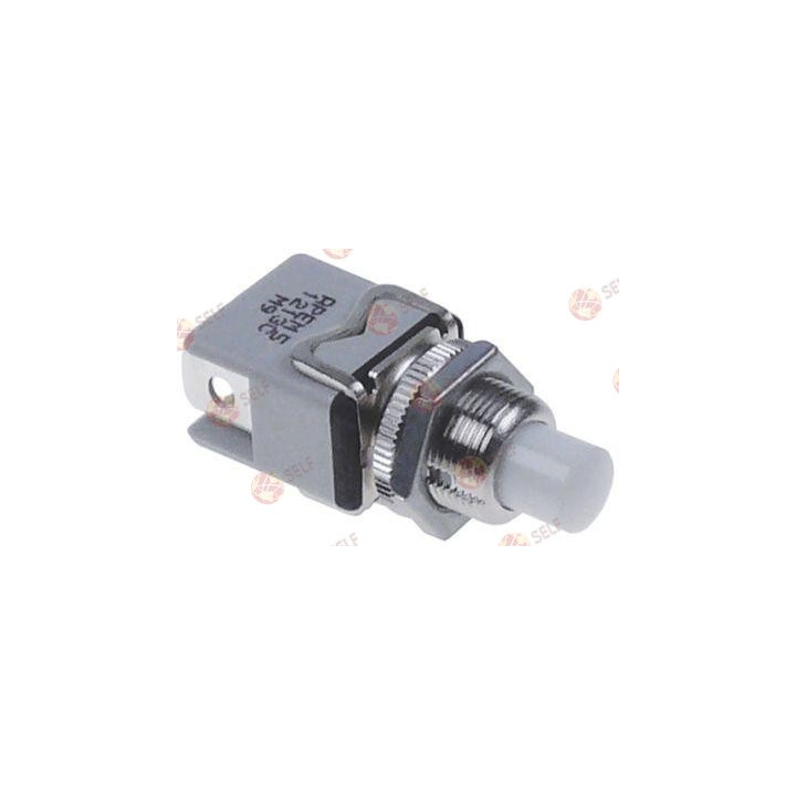 anlık basmalı anahtar, montaj çapı 12 mm, beyaz, 1NO, 250 V, 4 A, erkek Faston 6,3 mm bağlantı - 4521822 | Self Endüstriyel Yede