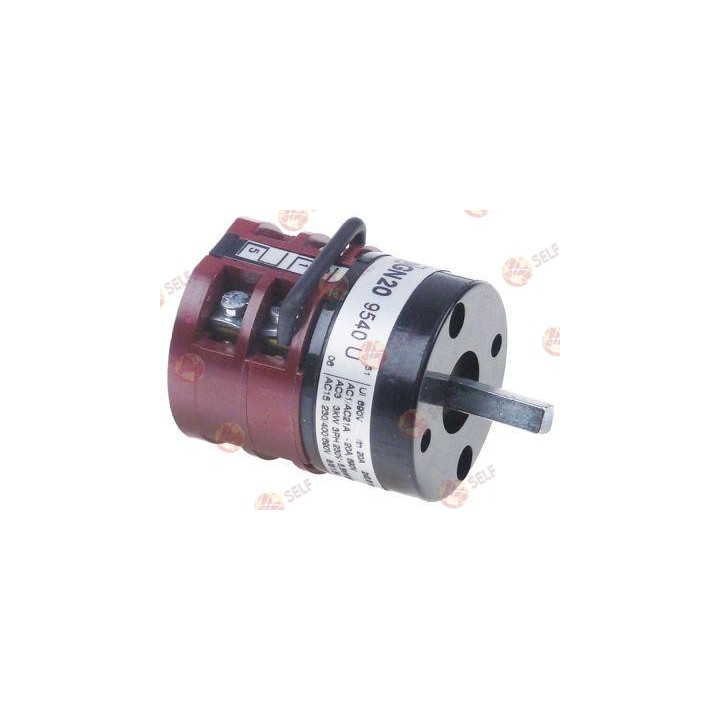 döner anahtar 3 adet 1-2-3 kontak seti, 3 adet tip GN209540U, 690 V, 20 A, mil çapı 5x5 mm, mil uzunluğu 16 mm - 4521852 | Self 