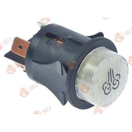anlık basmalı anahtar montaj çapı 25 mm beyaz 1NO/gösterge lambası 250 V 16 A buhar - 4521917 | Self Endüstriyel Yedek Parça