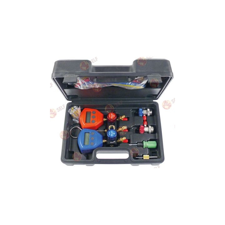 manifold dijital model HS-5200A R22/R134a/R404a/R407c/R502/R410a 1/4" SAE - 9700128 | Self Endüstriyel Yedek Parça