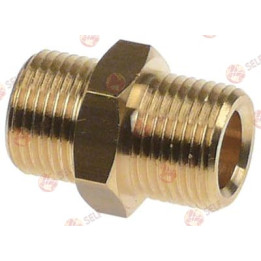 double nipple T1: 3/8" T2: 3/8" int. ø 1 8,2mm int. ø 2 10,2mm L 29mm brass for pump - 417485 | Self Endüstriyel Spare Part