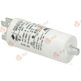 operating capacitor, capacity 8µF 400/450V tolerance 5% 50/60Hz ambient temperature max. 46°C - 3200143 | Self Endüstriyel Spare