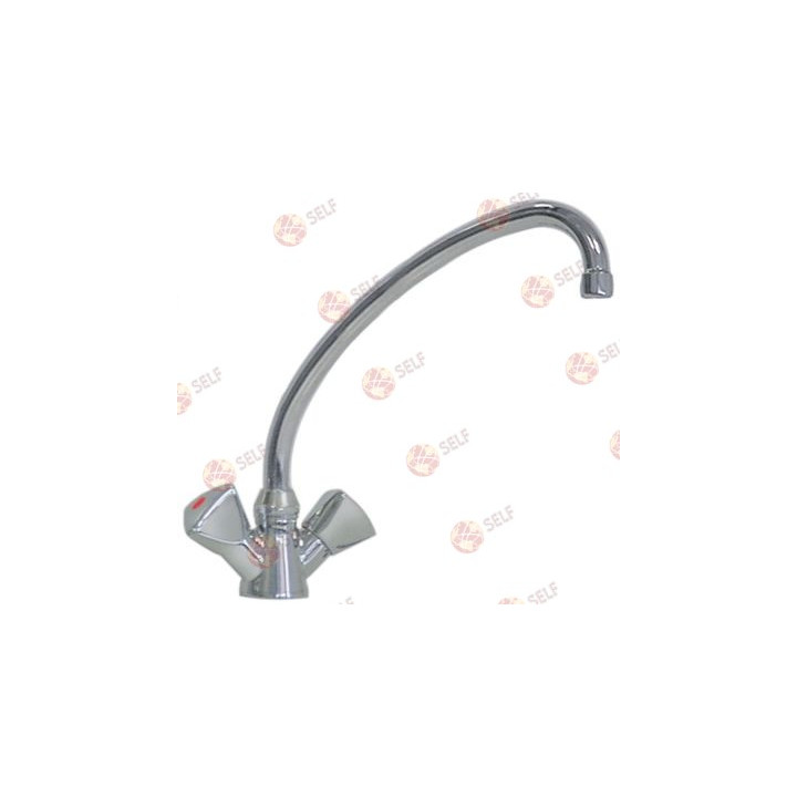 monoblok musluk, seramik musluk başlığı 1/2", 180° musluk ağzı uzunluğu 250 mm, musluk ağzı yüksekliği 265 mm - 1542732 | Self E