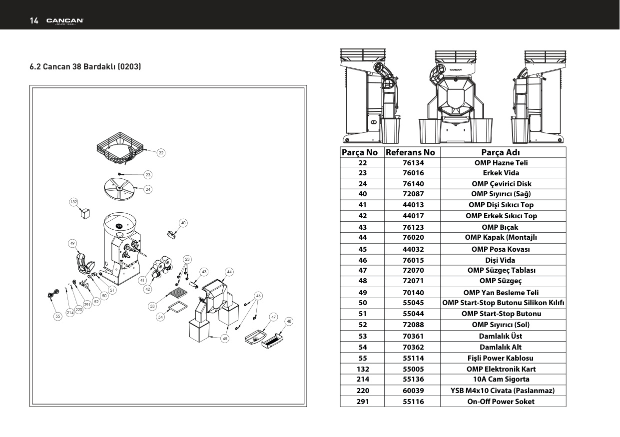 CANCAN Automatic Orange Juicer - Spare Parts